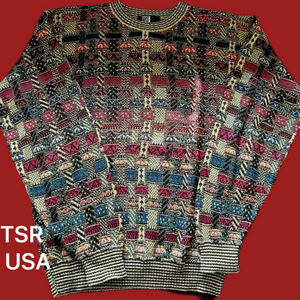 Classic TSR USA (XXL) Sweater Beautiful Brown/Green/Red/Black Design NWOTs